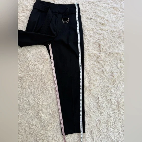 Reiss “Blythe” Wool-Blend Black Tapered Trousers Belt Women’s Size 4 carrier - Picture 7 of 10
